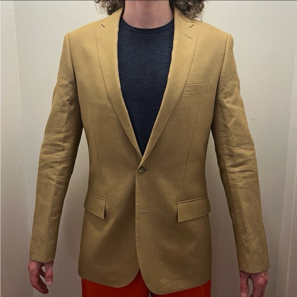NWT J Crew 40L Ludlow jacket tan 100% linen